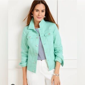 ✨🦋Talbots Classic Jean Jacket - Aqua Blue - PL - NWT🦋✨